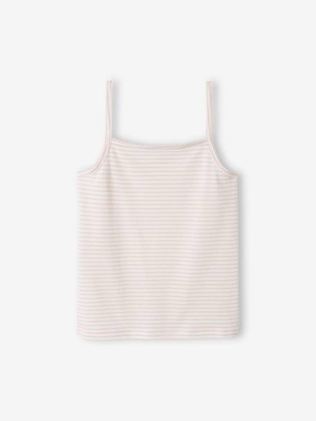 Pack of 3 Fancy Strappy Tops for Girls, Basics ecru 