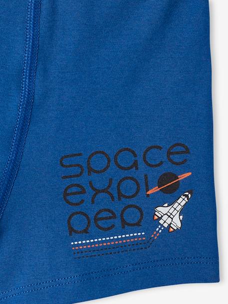 Pack of 5 Stretch Boxers for Boys, 'Space' royal blue 