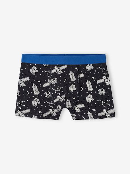 Pack of 5 Stretch Boxers for Boys, 'Space' royal blue 