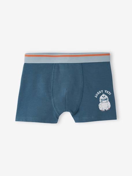 Pack of 5 Stretch Yeti Boxers for Boys grey blue 