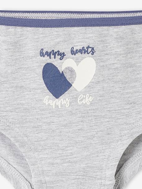 Pack of 7 Heart Shorties for Girls blue 