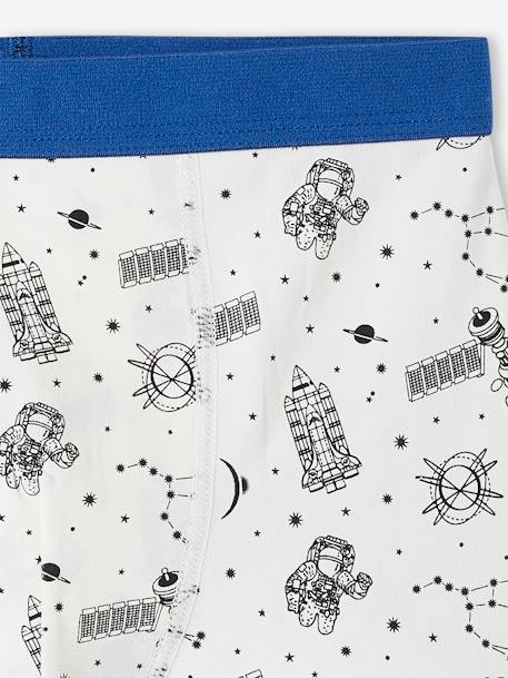 Pack of 5 Stretch Boxers for Boys, 'Space' royal blue 