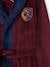 Coat of Arms Bathrobe in Plush Fabric for Boys bordeaux red 