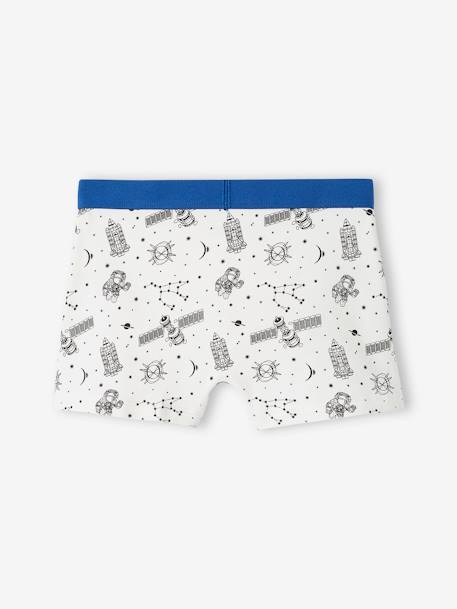 Pack of 5 Stretch Boxers for Boys, 'Space' royal blue 