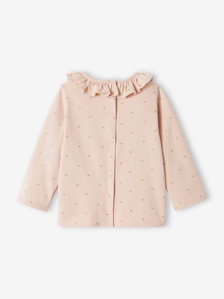 Top with Frill on the Neckline, for Baby Girls rosy+White/Print 