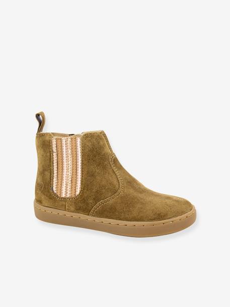 Boots for Babies, Play New ShineVelours by SHOO POM® camel+navy blue 