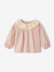 Long Sleeve Top with Broderie Anglaise Collar for Babies