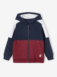 Boys-Cardigans, Jumpers & Sweatshirts-Sports Jacket with Zip & Hood, Colourblock Effect, for Boys