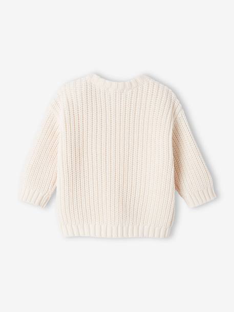 Rib Knit Jumper for Babies ecru+sage green 