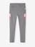 Sports Leggings in Techno Fabric with Fancy Details on the Side for Girls marl grey 