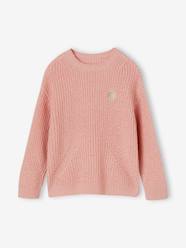 Rib Knit Jumper with Iridescent Patch, for Girls