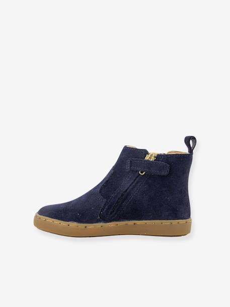 Boots for Babies, Play New ShineVelours by SHOO POM® camel+navy blue 