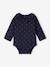 Pack of 2 Long Sleeve Bodysuits with Peter Pan Collar, for Babies navy blue 