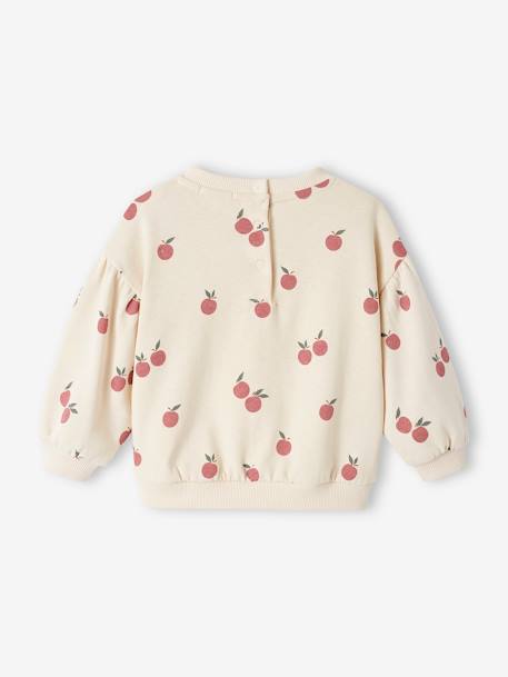 Printed Sweatshirt in Fleece, for Babies blush+ecru 