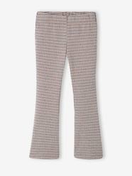 Girls-Leggings-Leggings with Prince of Wales Checks & Flared Hems, for Girls