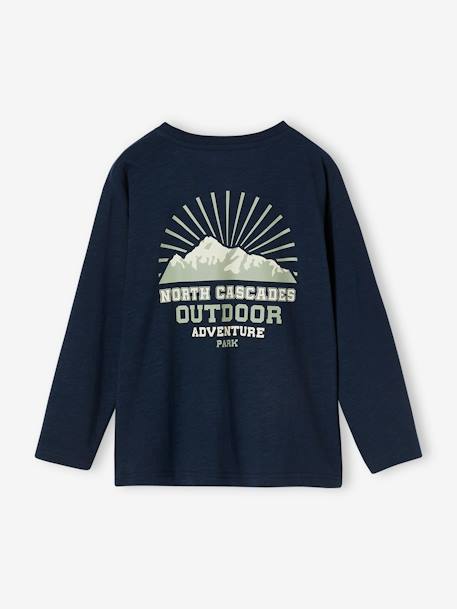 Top with Large Motif on the Back for Boys night blue+sage green 