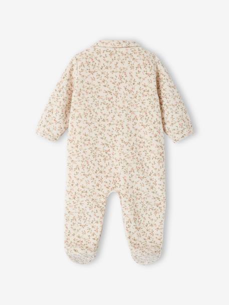 Pack of 2 Sleepsuits in Velour for Baby Girls ecru 