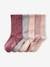 Pack of 5 Pairs of Dotted Socks for Girls old rose+rose 