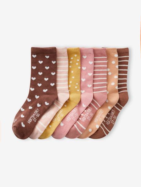 Pack of 7 Pairs of Weekday Socks for Girls hazel 