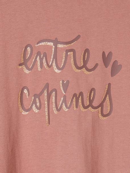 Top with Message, for Girls bronze+dusky pink+fuchsia+grey blue+grey green+sand beige+violet 