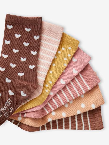 Pack of 7 Pairs of Weekday Socks for Girls hazel 