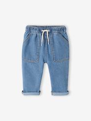 Baby-Trousers & Jeans-Jeans with Elasticated Waistband, for Babies