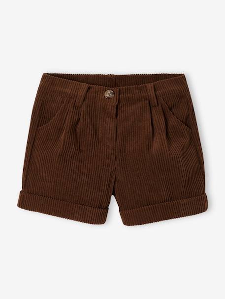 Corduroy Shorts for Girls hazel+sand beige 