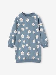 Girls-Dresses-Fleece Dress with Bright Flowers for Girls