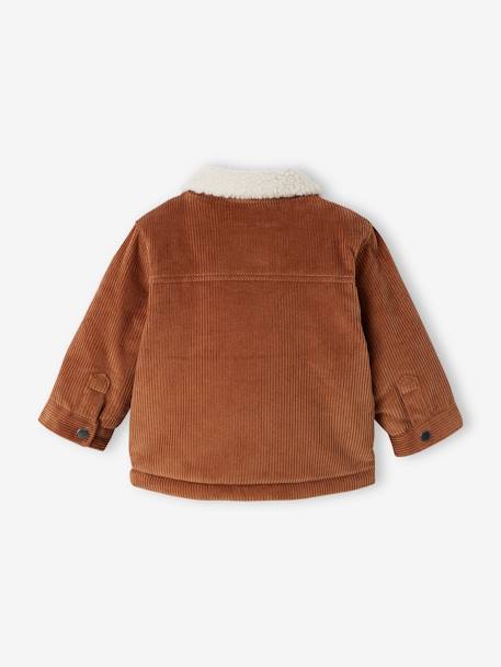 Corduroy Jacket with Faux Fur Lining, for Babies brown 