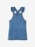 Denim Dungaree Dress with Frilly Straps for Girls stone 