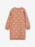 Fleece Dress with Bright Flowers for Girls camel+grey blue 