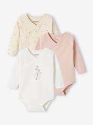 -Pack of 3 "Bouquets" Long Sleeve Bodysuits for Newborn Babies