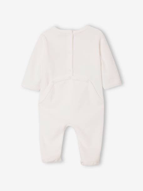 Pack of 3 Velour Sleepsuits for Babies, BASICS grey green+pale pink 