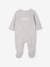 Pack of 3 Velour Sleepsuits for Babies, BASICS grey green+pale pink 