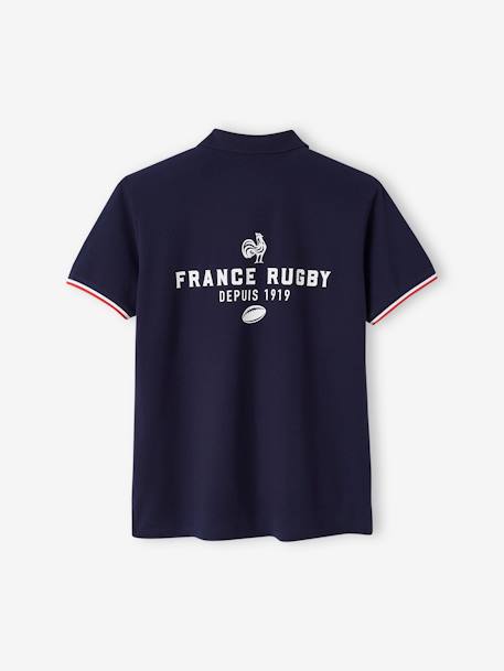 Short Sleeve France Rugby® Polo Shirt for Adults navy blue 