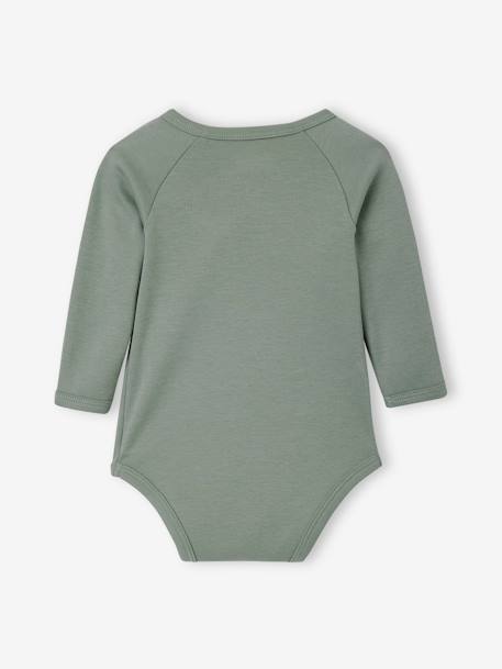 Pack of 5 Long Sleeve Bodysuits for Newborn Babies aqua green 