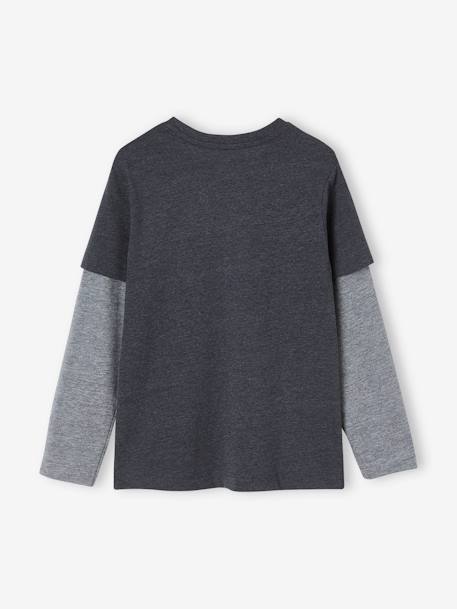 Double-Sleeve Top for Boys black+crystal blue+olive 