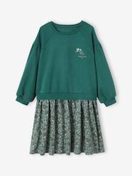 Girls-Dual Fabric Dress for Girls