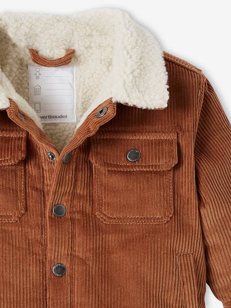 Corduroy Jacket with Faux Fur Lining, for Babies brown 