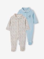 Baby-Pack of 2 Velour Sleepsuits for Babies