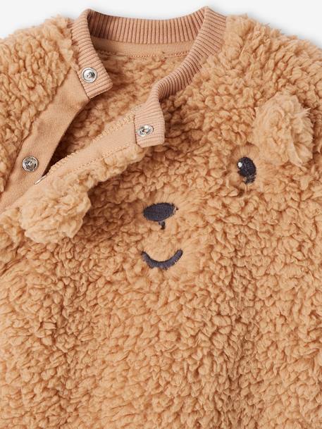 Bear Sweatshirt in Sherpa for Babies cappuccino 