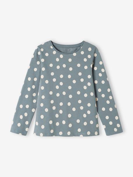 Pack of 3 Long Sleeve Tops for Girls almond green+anthracite+grey blue+navy blue+old rose 