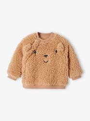 Baby-Jumpers, Cardigans & Sweaters-Sweaters-Bear Sweatshirt in Sherpa for Babies