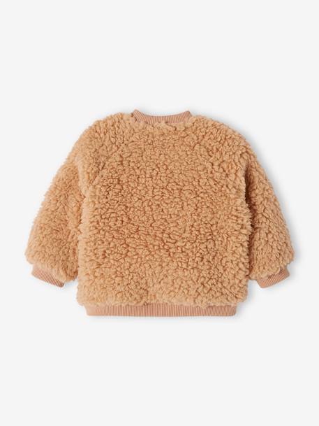 Bear Sweatshirt in Sherpa for Babies cappuccino 