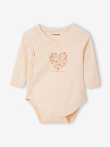 Pack of 5 Long Sleeve 'Heart' Bodysuits for Newborn Babies rosy 