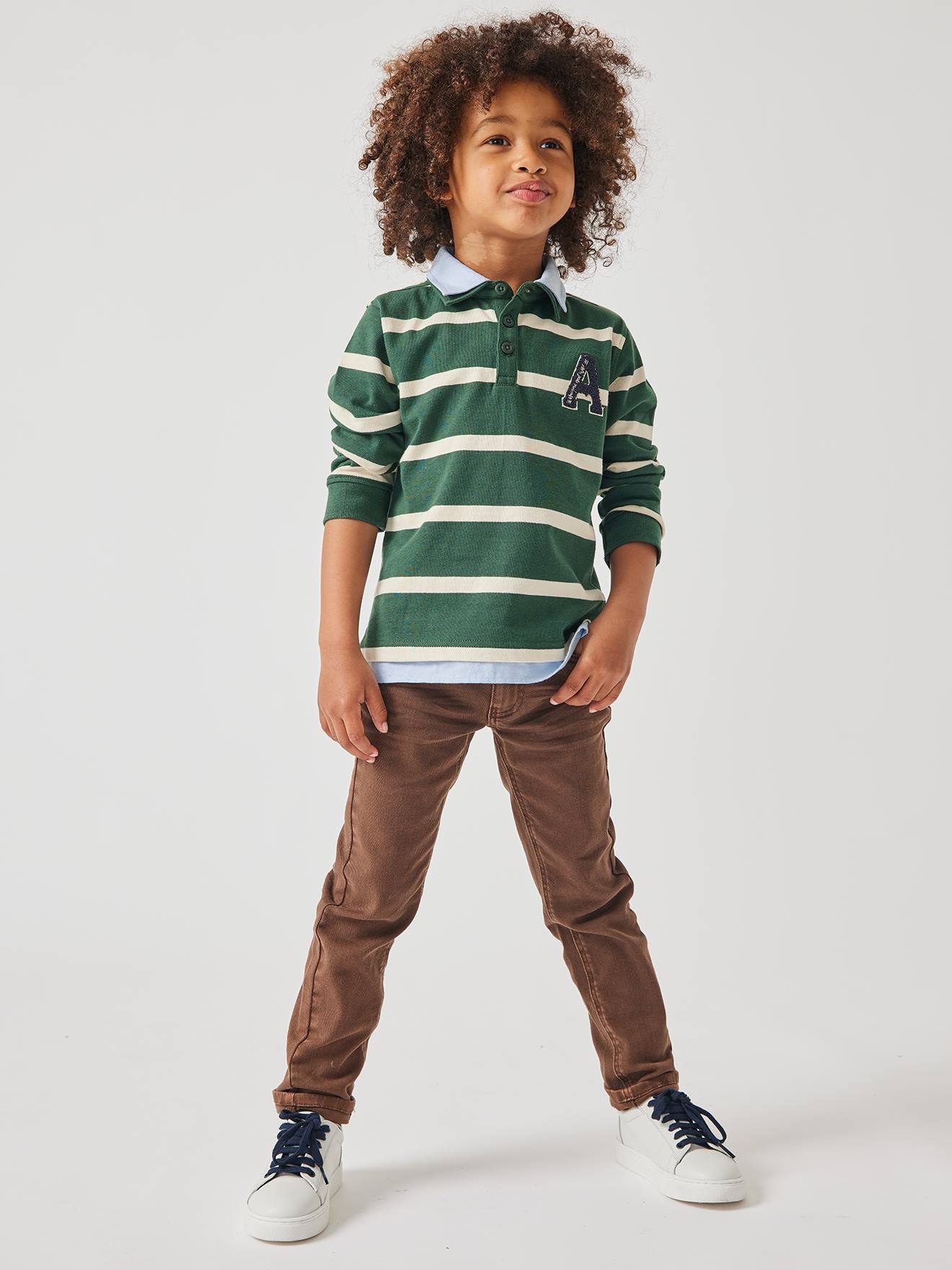 Boys striped polo clearance shirt