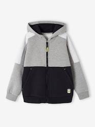 Sports Jacket with Zip & Hood, Colourblock Effect, for Boys