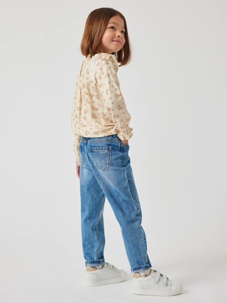 MEDIUM Hip Morphologik Mom Fit Jeans for Girls denim blue+double stone+stone 