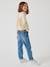 MEDIUM Hip Morphologik Mom Fit Jeans for Girls denim blue+double stone+stone 