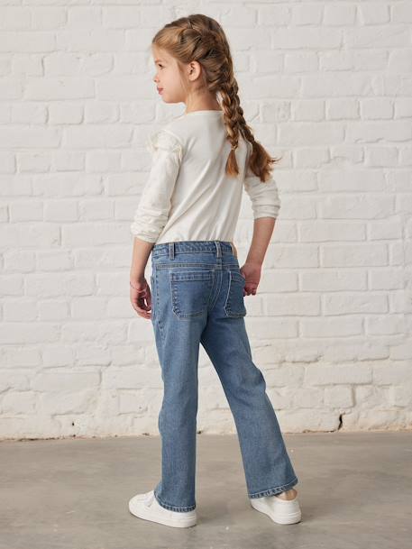 7/8 Flared Jeans for Girls denim blue+stone 